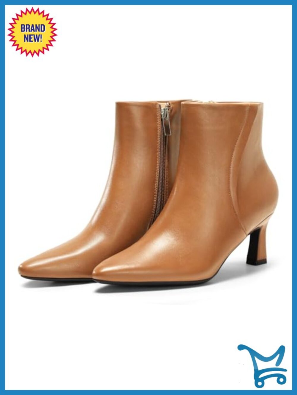 Kitten Low Heel Ankle Boots PU Leather Side Zipper Pointed Toe Winter Dress